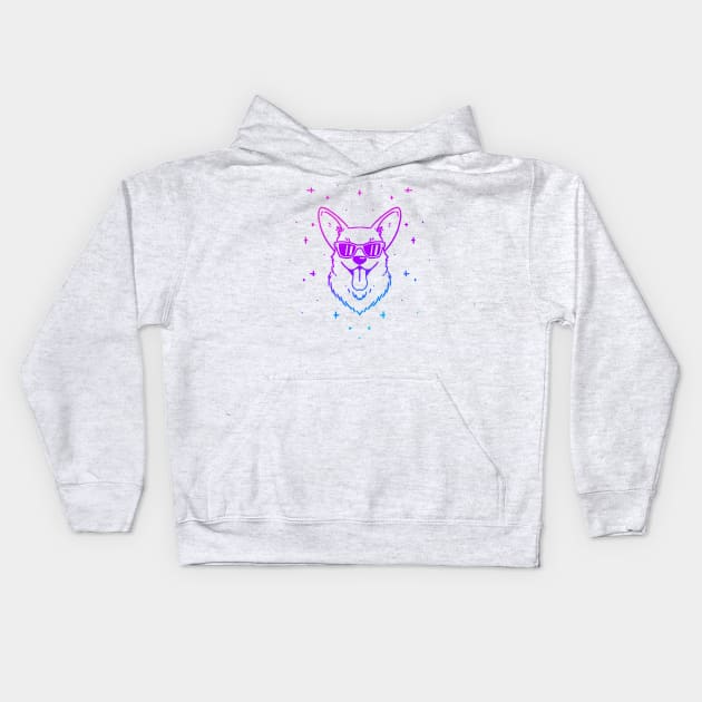 Cool Corgi (version II) Kids Hoodie by CorinnaSchlachter